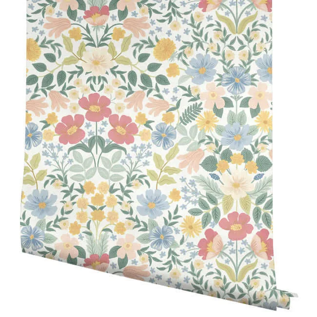 Rifle Paper Co. Bramble Garden wallpaper, color Pastel Multi, SKU PSW1474RL