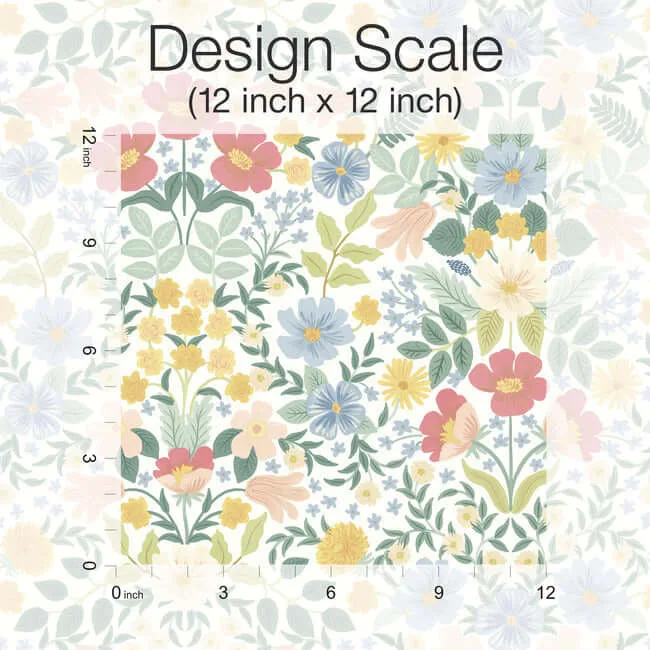 Rifle Paper Co. Bramble Garden wallpaper, color Pastel Multi, SKU PSW1474RL