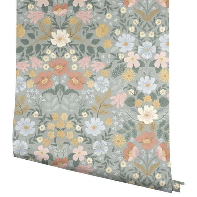 Rifle Paper Co. Bramble Garden - Sage Wallpaper | Buy Online Rifle Paper Co. Bramble Garden wallpaper, color Sage, SKU PSW1476RL