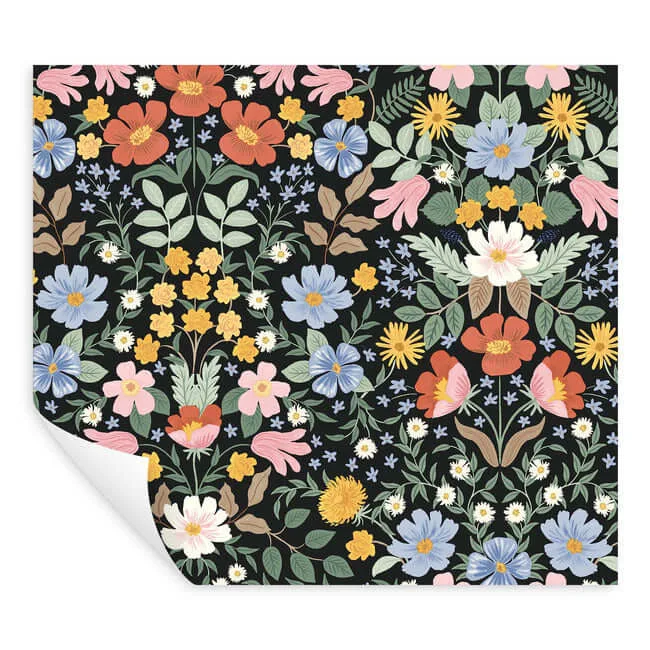 Rifle Paper Co. Bramble Garden wallpaper, color Black, SKU PSW1478RL