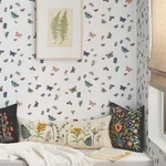 Rifle Paper Co. Butterfly House - White Wallpaper | Buy Online Rifle Paper Co. Butterfly House wallpaper, color White, SKU PSW1632RL