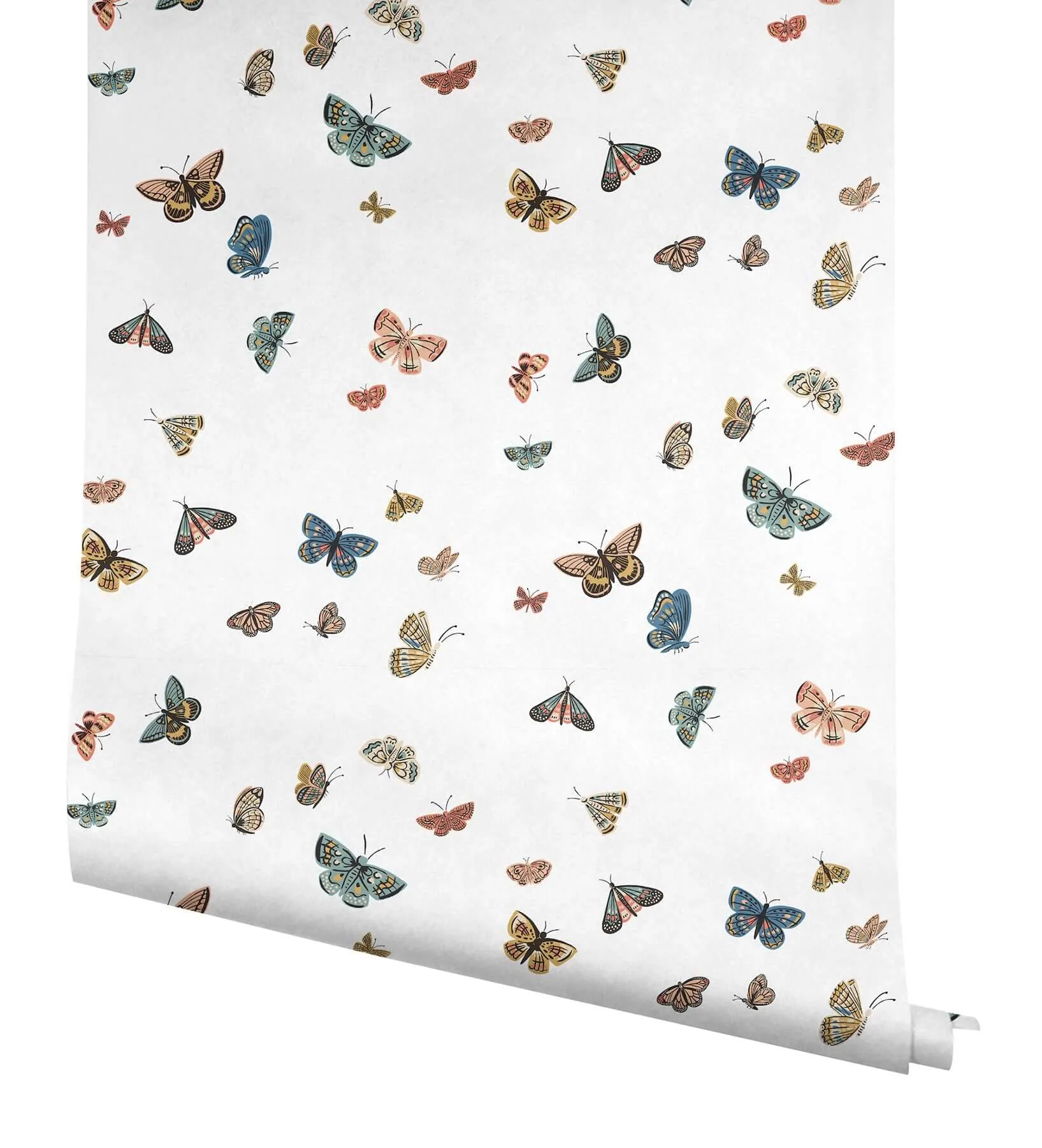 Rifle Paper Co. Butterfly House - White Wallpaper | Buy Online Rifle Paper Co. Butterfly House wallpaper, color White, SKU PSW1632RL