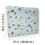 Rifle Paper Co. Butterfly House - Light Blue Wallpaper | Buy Online Rifle Paper Co. Butterfly House wallpaper, color Light Blue, SKU PSW1650RL