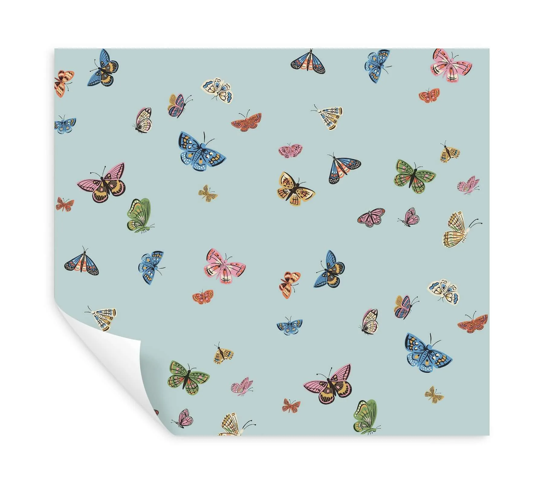 Rifle Paper Co. Butterfly House - Light Blue Wallpaper | Buy Online Rifle Paper Co. Butterfly House wallpaper, color Light Blue, SKU PSW1650RL