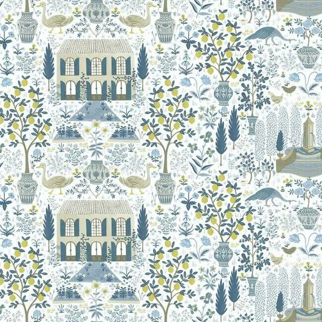 Rifle Paper Co. Camont wallpaper, color Indigo, SKU RI5108