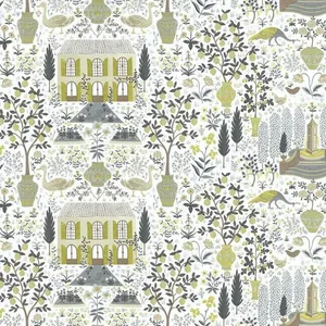 Rifle Paper Co. Camont wallpaper, color Linen & Gold, SKU RI5107