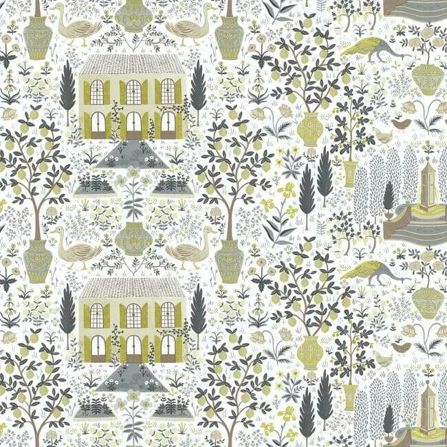 Rifle Paper Co. Camont wallpaper, color Linen & Gold, SKU RI5107