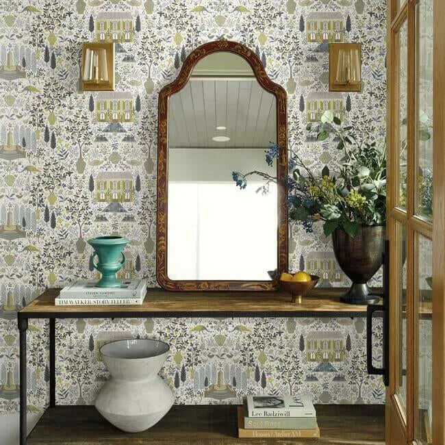 Rifle Paper Co. Camont wallpaper, color Linen & Gold, SKU RI5107