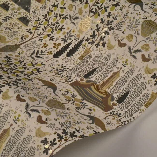 Rifle Paper Co. Camont - Linen & Gold Wallpaper | Buy Online Rifle Paper Co. Camont wallpaper, color Linen & Gold, SKU RI5107