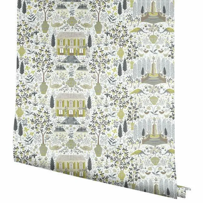 Rifle Paper Co. Camont - Linen & Gold Wallpaper | Buy Online Rifle Paper Co. Camont wallpaper, color Linen & Gold, SKU RI5107