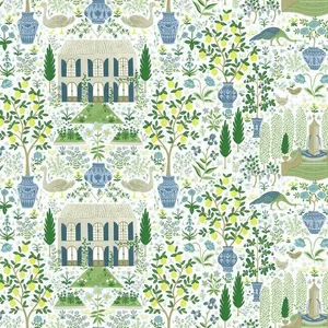 Rifle Paper Co. Camont wallpaper, color Blue & Green, SKU RI5109