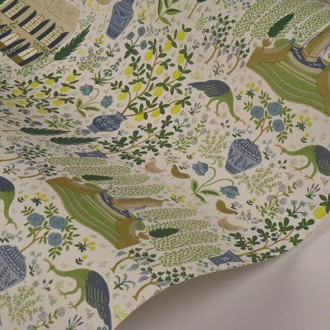 Rifle Paper Co. Camont - Blue & Green Wallpaper | Buy Online Rifle Paper Co. Camont wallpaper, color Blue & Green, SKU RI5109