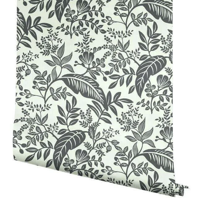 Rifle Paper Co. Canopy - Black & White Wallpaper | Buy Online Rifle Paper Co. Canopy wallpaper, color Black & White, SKU RI5136