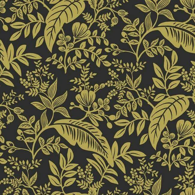 Rifle Paper Co. Canopy wallpaper, color Gold & Black, SKU RI5139