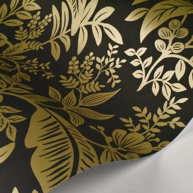 Rifle Paper Co. Canopy - Gold & Black Wallpaper | Buy Online Rifle Paper Co. Canopy wallpaper, color Gold & Black, SKU RI5139