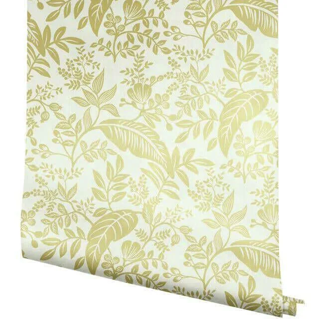 Rifle Paper Co. Canopy wallpaper, color Gold & White, SKU RI5138