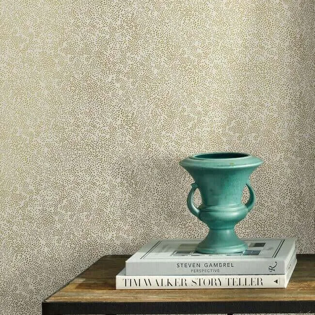 Rifle Paper Co. Champagne Dots wallpaper, color Gold & White, SKU RI5112