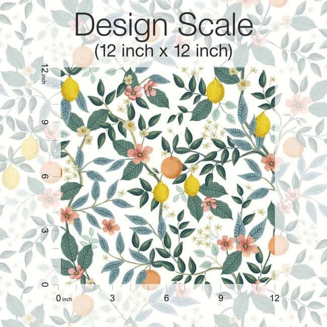 Rifle Paper Co. Citrus Grove - White Wallpaper | Buy Online Rifle Paper Co. Citrus Grove wallpaper, color White, SKU PSW1479RL