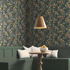 Rifle Paper Co. Citrus Grove wallpaper, color Black, SKU PSW1482RL