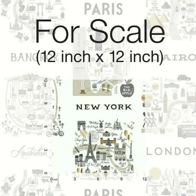 Rifle Paper Co. City Maps wallpaper, color Grey & Gold, SKU RI5161