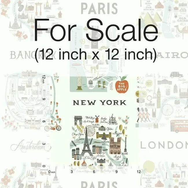 Rifle Paper Co. City Maps wallpaper, color Mint Metallic, SKU RI5160