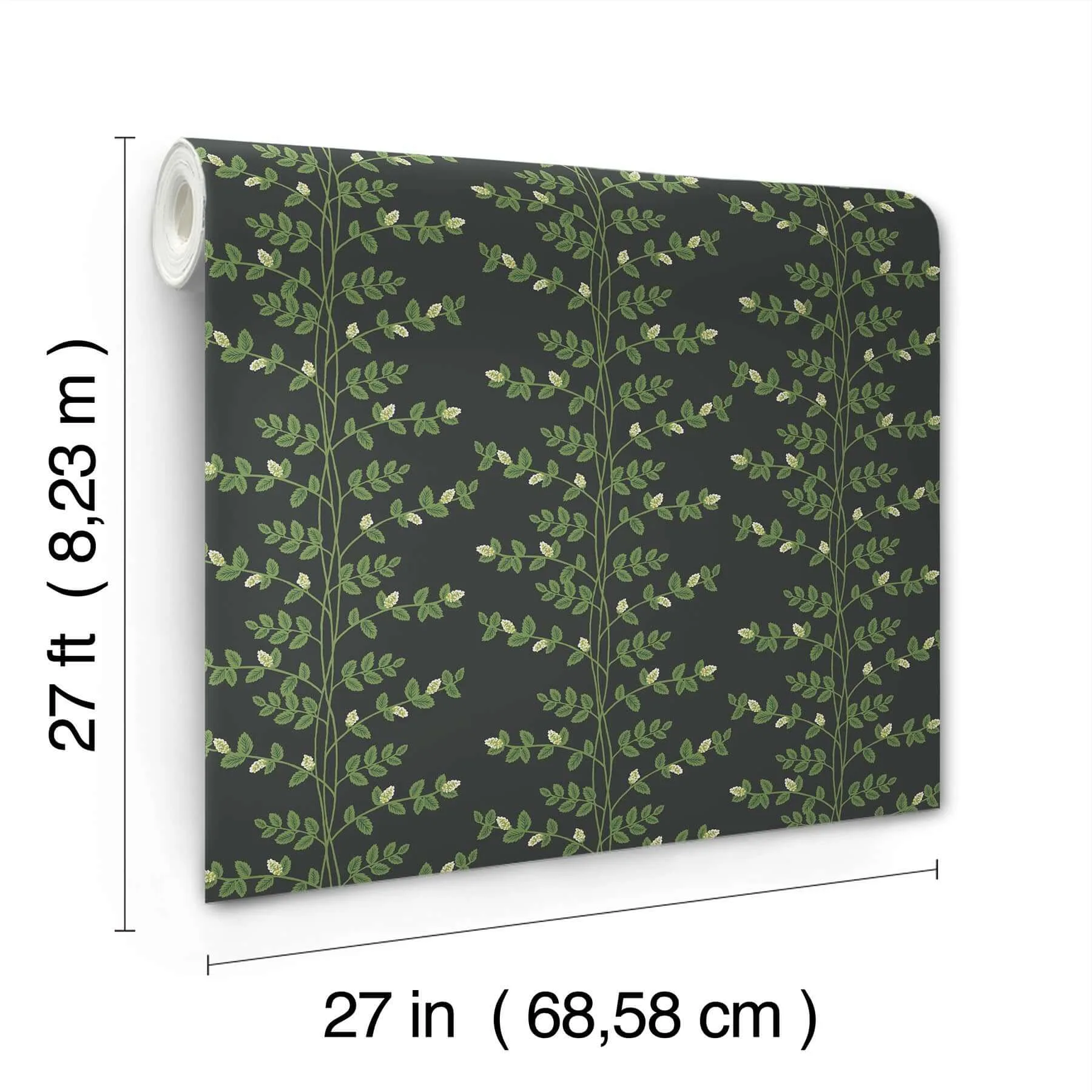 Rifle Paper Co. Climbing Vine wallpaper, color Black, SKU RF7422
