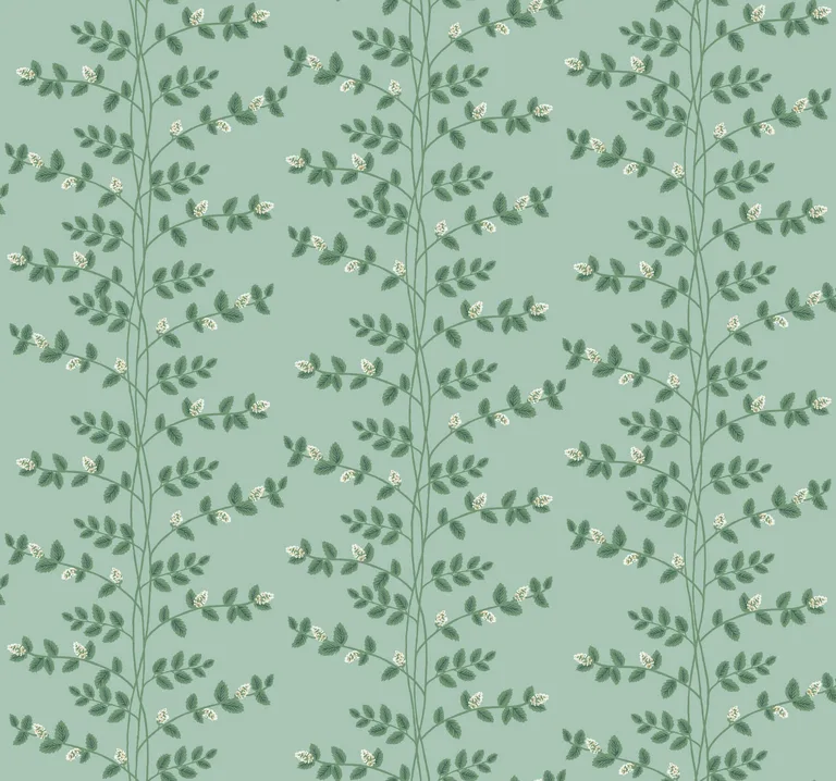 Rifle Paper Co. Climbing Vine wallpaper, color Soft Teal, SKU RF7421