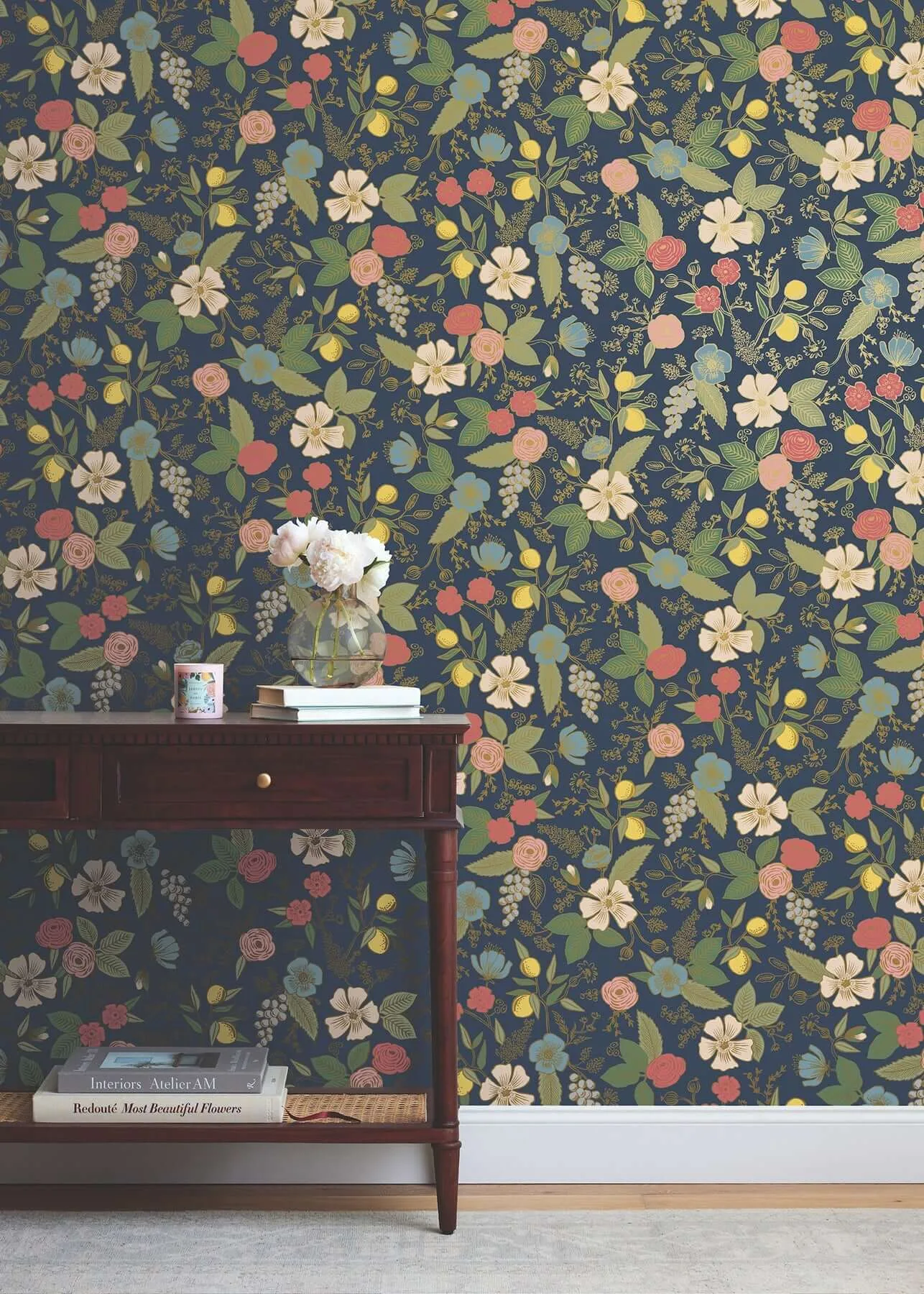 Rifle Paper Co. Colette wallpaper, color Navy, SKU PSW1534RL