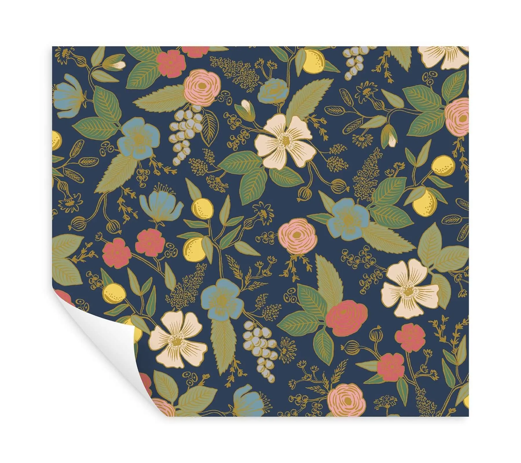 Rifle Paper Co. Colette - Navy Wallpaper | Buy Online Rifle Paper Co. Colette wallpaper, color Navy, SKU PSW1534RL
