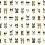 Rifle Paper Co. Cool Cats - Grey & Gold Wallpaper | Buy Online Rifle Paper Co. Cool Cats wallpaper, color Grey & Gold, SKU PSW1464RL