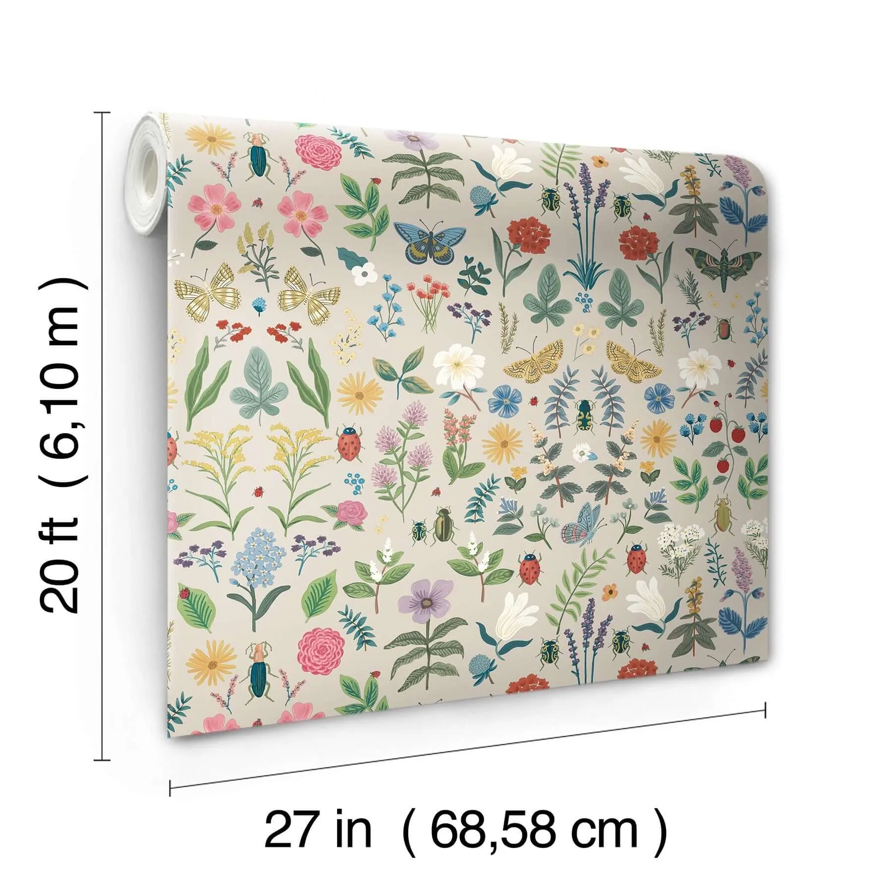 Rifle Paper Co. Curio wallpaper, color Linen, SKU PSW1541RL