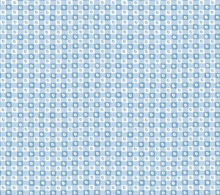 Rifle Paper Co. Daisy Gingham wallpaper, color Blue, SKU PSW1689RL