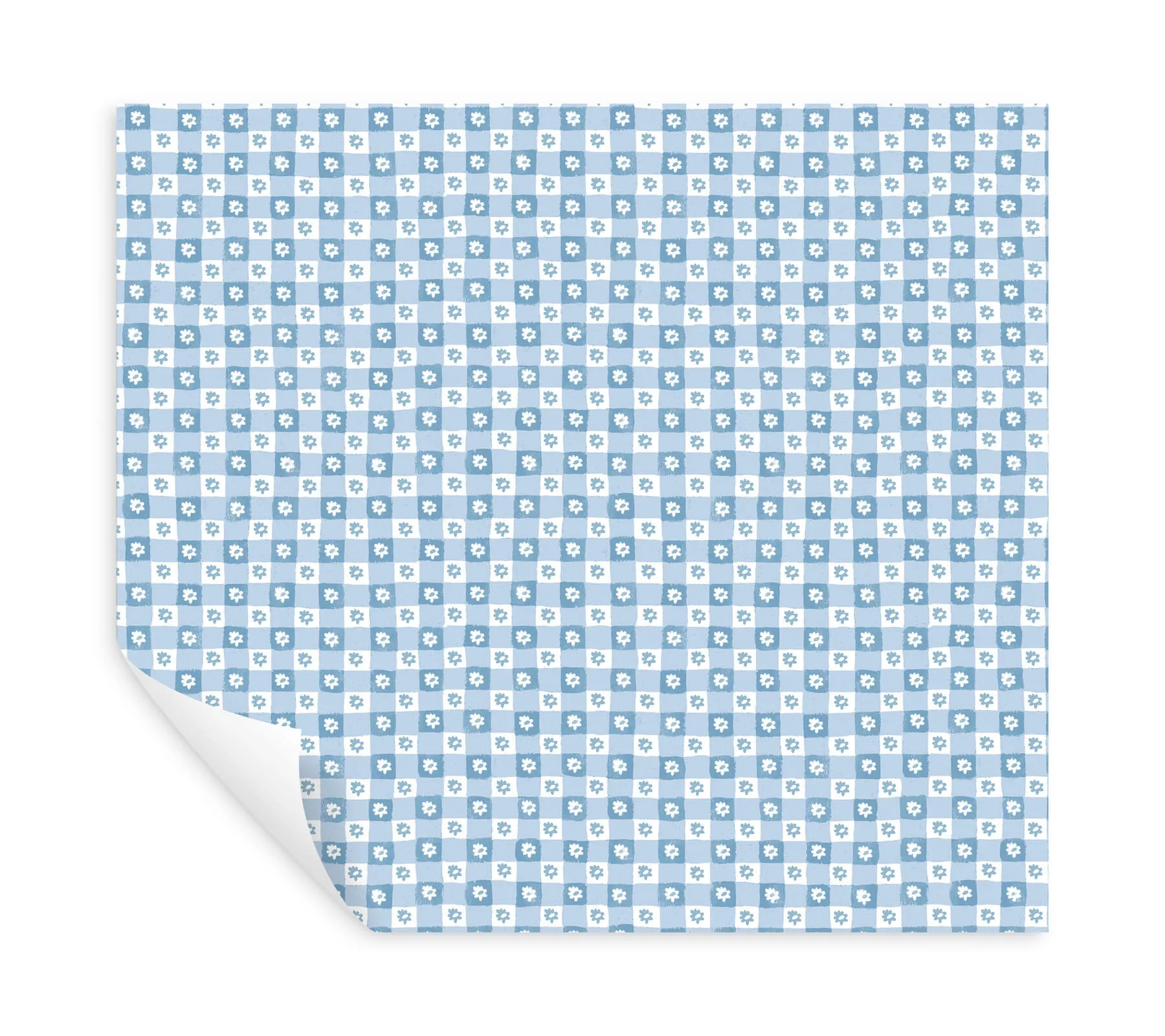 Rifle Paper Co. Daisy Gingham - Blue Wallpaper | Buy Online Rifle Paper Co. Daisy Gingham wallpaper, color Blue, SKU PSW1689RL