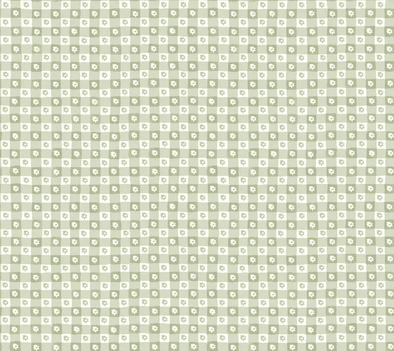 Rifle Paper Co. Daisy Gingham wallpaper, color Green, SKU PSW1694RL