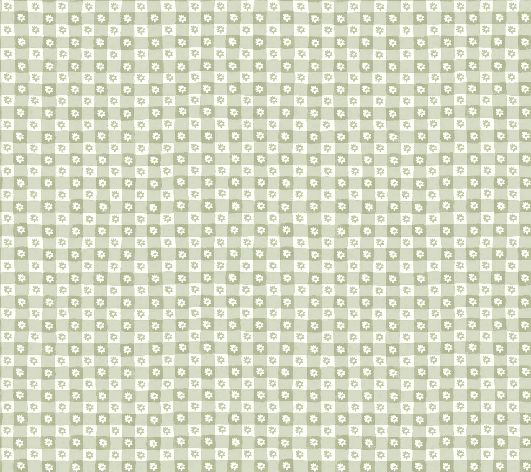 Rifle Paper Co. Daisy Gingham wallpaper, color Green, SKU PSW1694RL