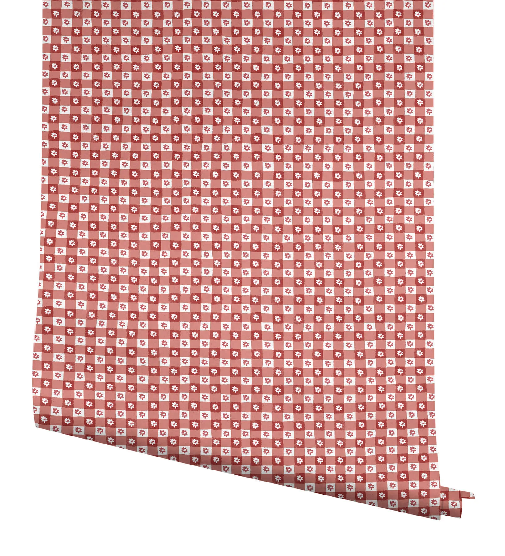 Rifle Paper Co. Daisy Gingham - Red Wallpaper | Buy Online Rifle Paper Co. Daisy Gingham wallpaper, color Red, SKU PSW1691RL