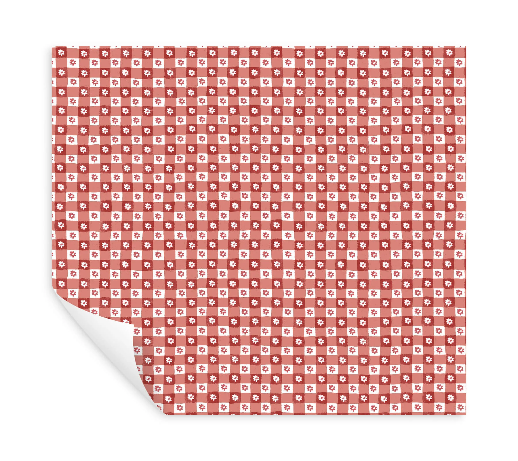 Rifle Paper Co. Daisy Gingham - Red Wallpaper | Buy Online Rifle Paper Co. Daisy Gingham wallpaper, color Red, SKU PSW1691RL