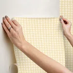Rifle Paper Co. Daisy Gingham wallpaper, color Yellow, SKU PSW1692RL