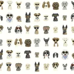 Rifle Paper Co. Dog Days - Multi White Wallpaper | Buy Online Rifle Paper Co. Dog Days wallpaper, color Multi White, SKU PSW1461RL