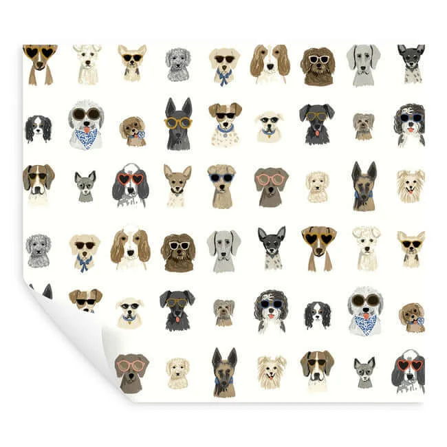Rifle Paper Co. Dog Days - Multi White Wallpaper | Buy Online Rifle Paper Co. Dog Days wallpaper, color Multi White, SKU PSW1461RL