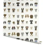 Rifle Paper Co. Dog Days - Multi White Wallpaper | Buy Online Rifle Paper Co. Dog Days wallpaper, color Multi White, SKU PSW1461RL