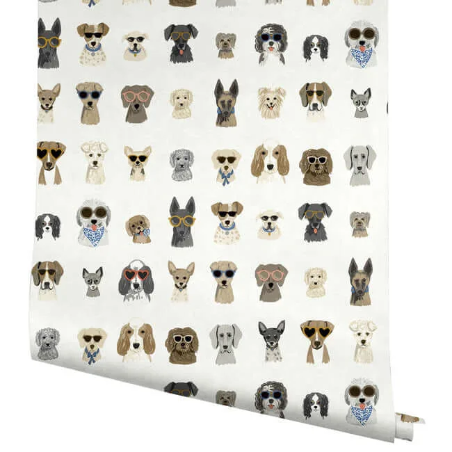 Rifle Paper Co. Dog Days - Multi White Wallpaper | Buy Online Rifle Paper Co. Dog Days wallpaper, color Multi White, SKU PSW1461RL