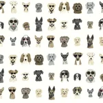 Rifle Paper Co. Dog Days wallpaper, color Grey, SKU PSW1462RL