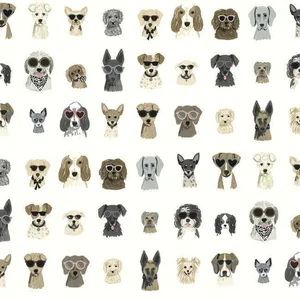 Rifle Paper Co. Dog Days wallpaper, color Grey, SKU PSW1462RL