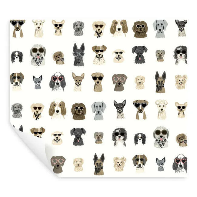 Rifle Paper Co. Dog Days wallpaper, color Grey, SKU PSW1462RL