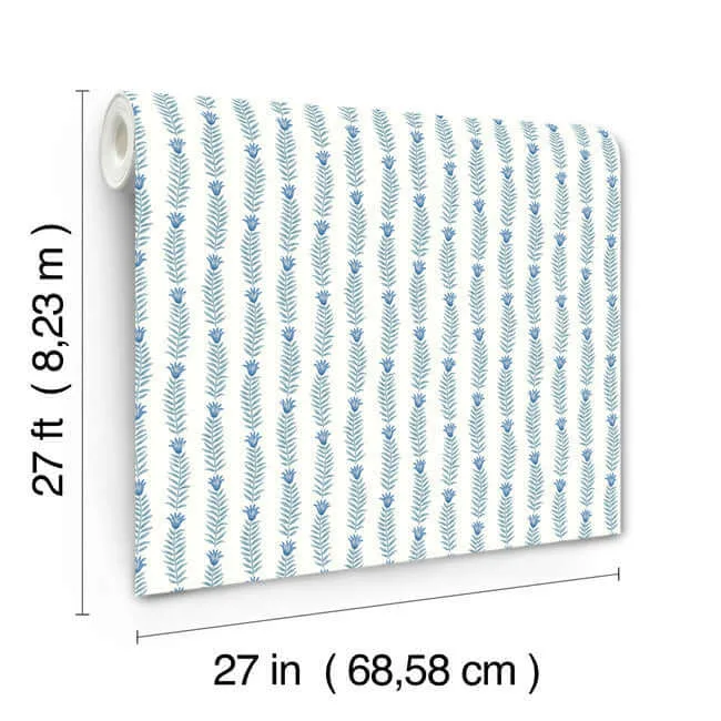 Rifle Paper Co. Eden wallpaper, color White & Blue, SKU RP7341