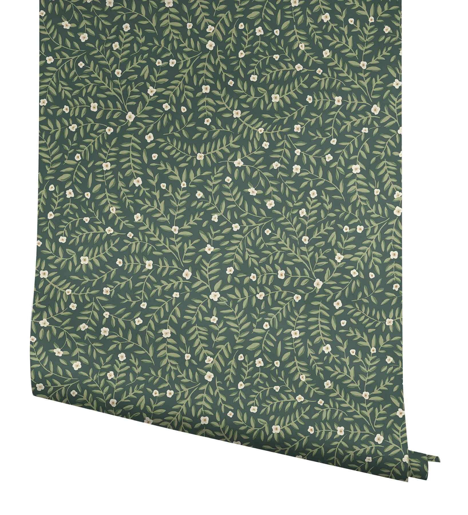 Rifle Paper Co. Elodie - Evergreen Wallpaper | Buy Online Rifle Paper Co. Elodie wallpaper, color Evergreen, SKU PSW1674RL