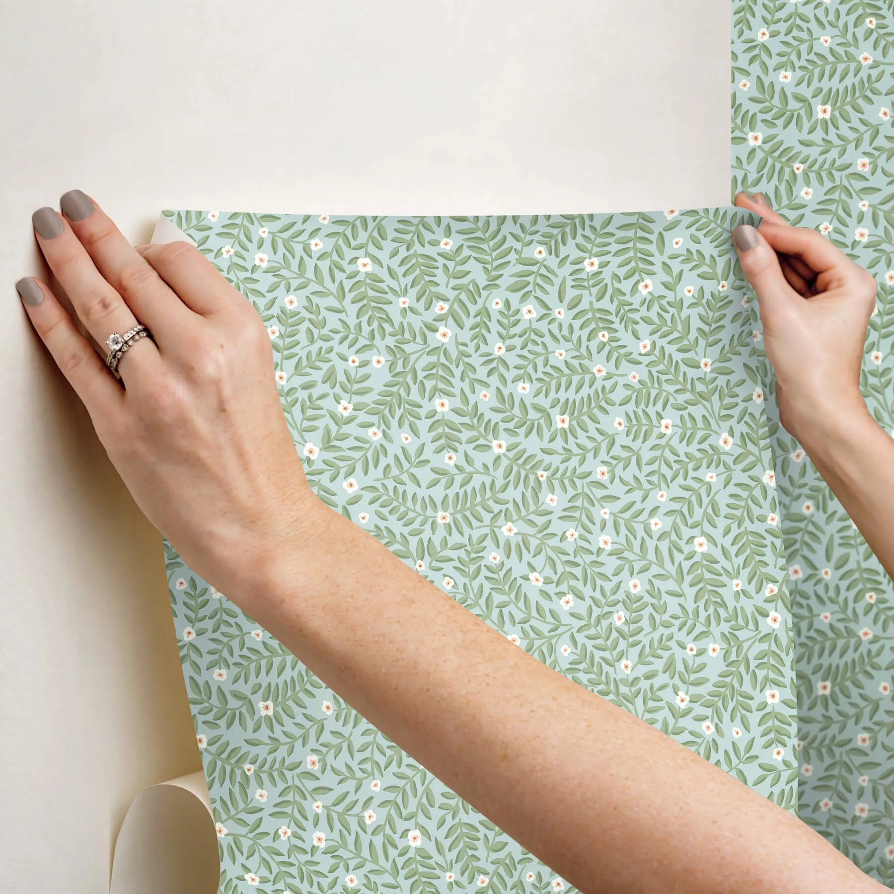 Rifle Paper Co. Elodie - Light Blue Wallpaper | Buy Online Rifle Paper Co. Elodie wallpaper, color Light Blue, SKU PSW1672RL