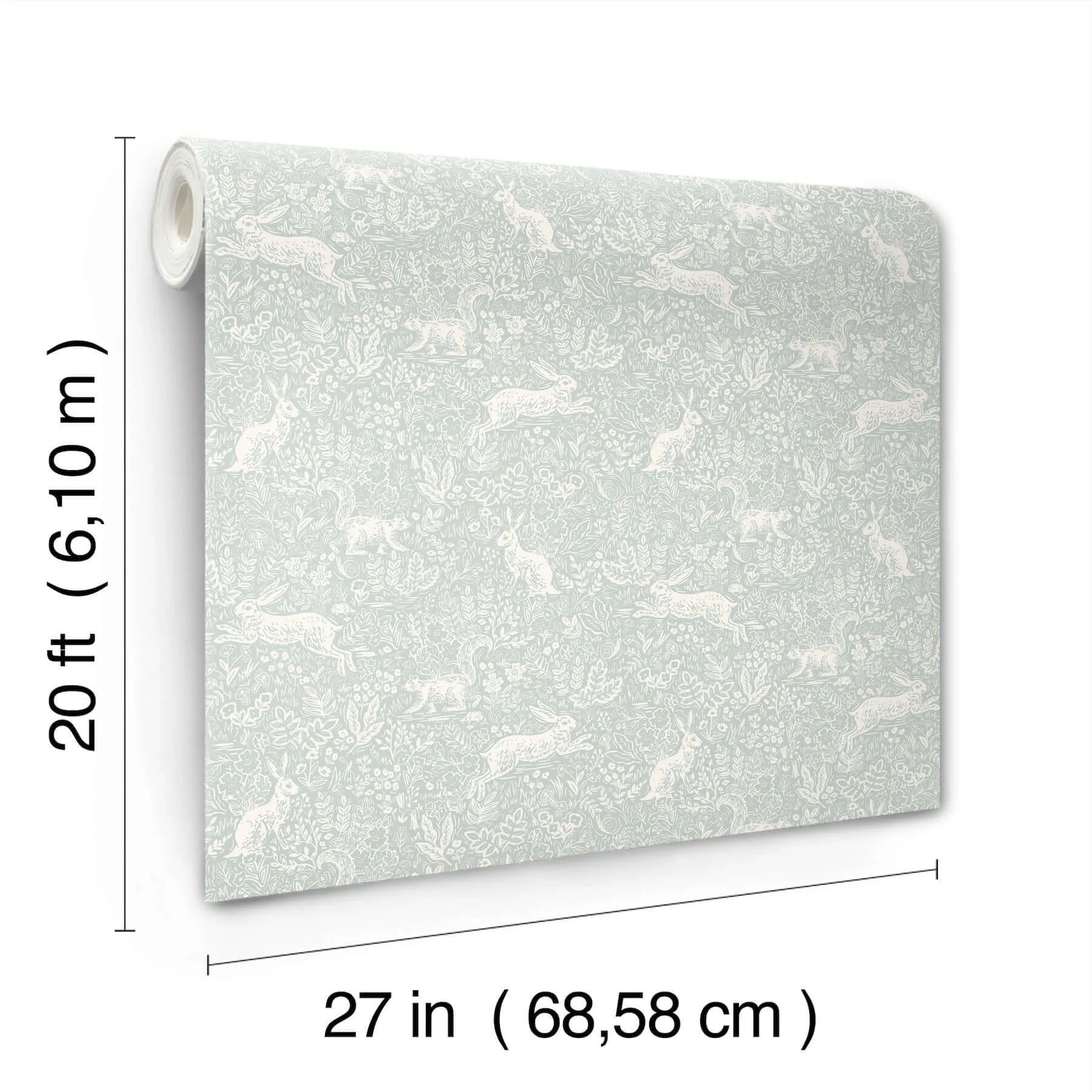 Rifle Paper Co. Fable - Mineral Wallpaper | Buy Online Rifle Paper Co. Fable wallpaper, color Mineral, SKU PSW1626RL