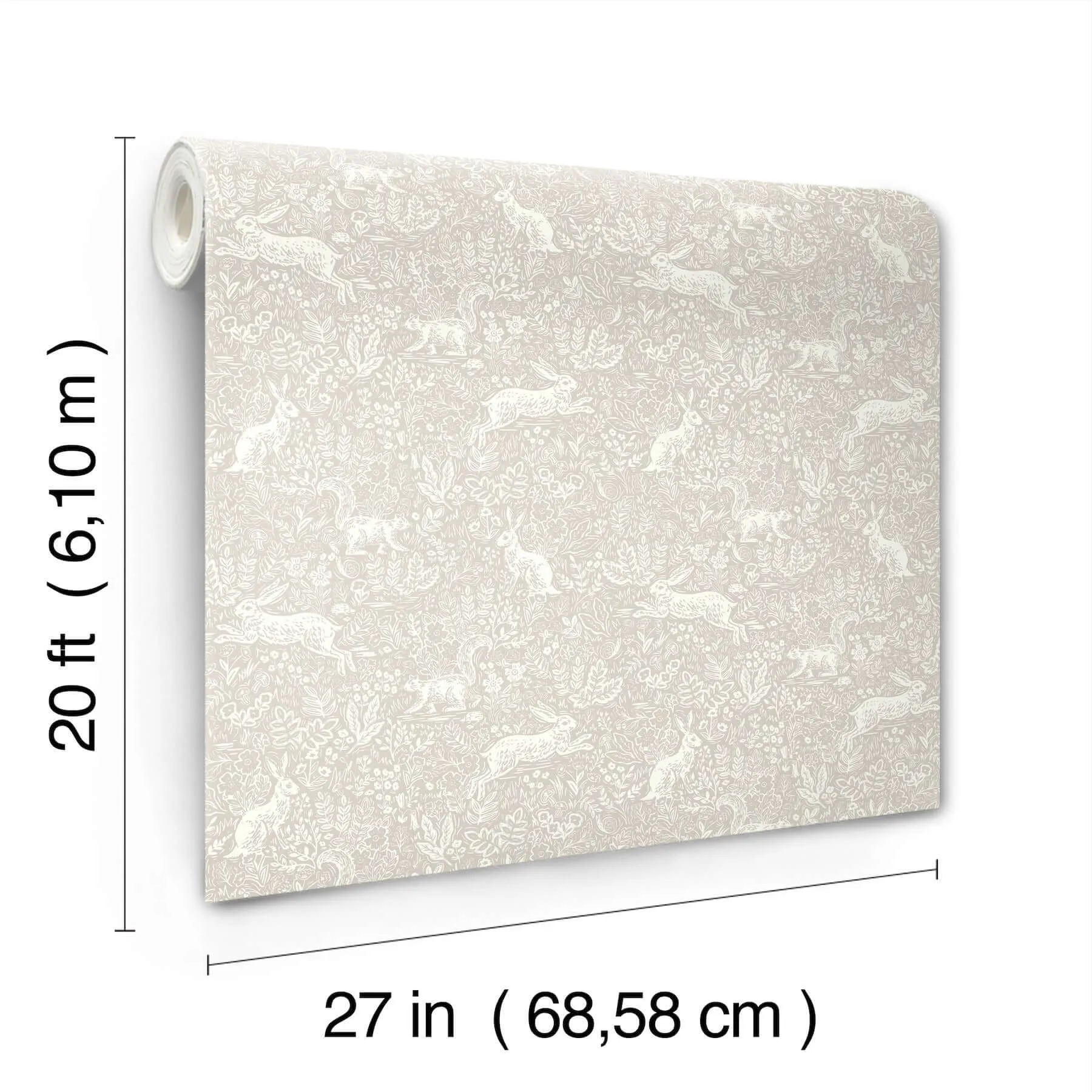 Rifle Paper Co. Fable - Linen Wallpaper | Buy Online Rifle Paper Co. Fable wallpaper, color Linen, SKU PSW1627RL
